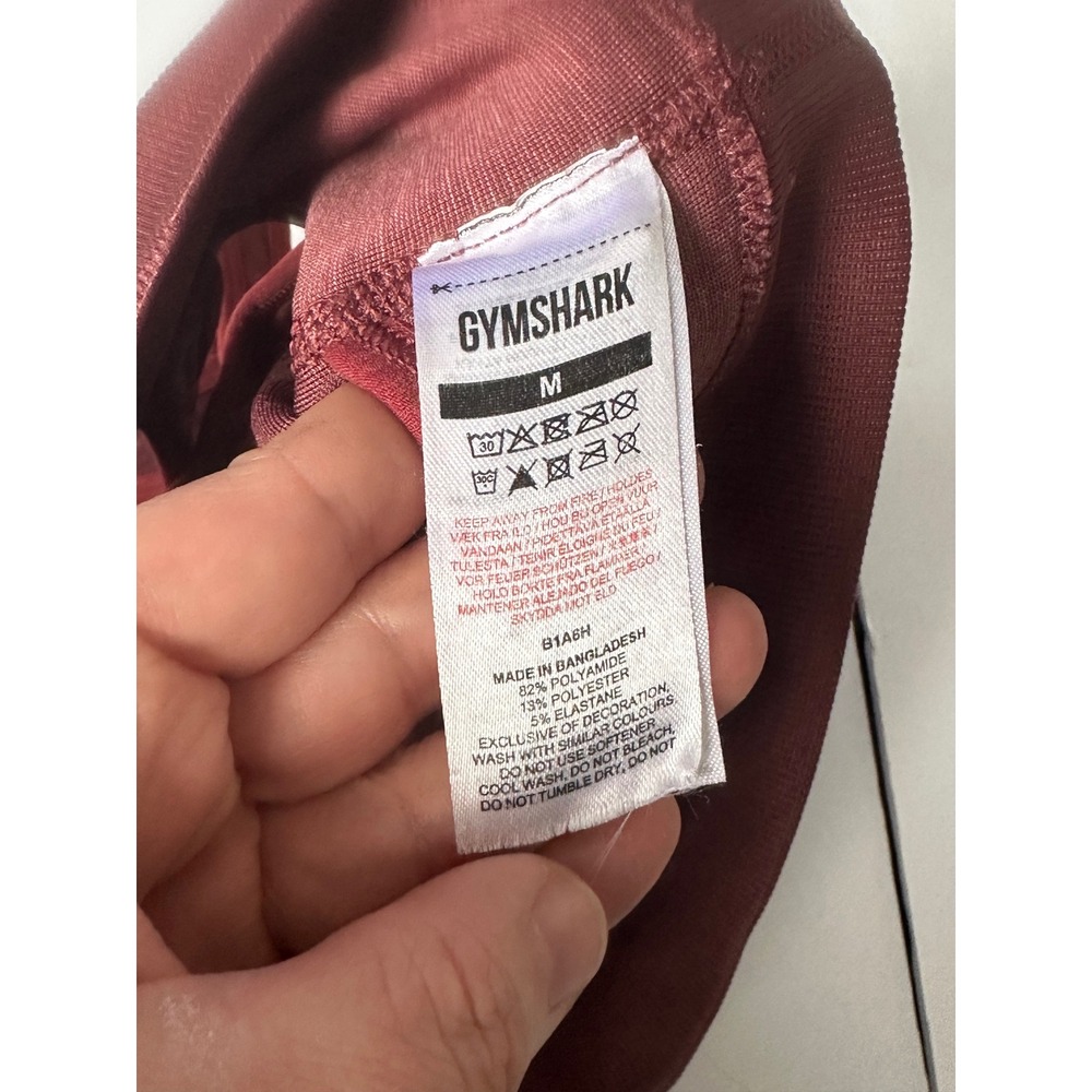 Gymshark Camo Seamless Sports Bra Burgundy Maroon Strappy Back B1A6H Size M - Picture 4 of 4